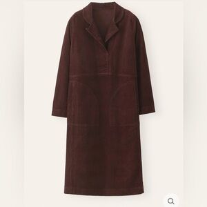 Poetry Brown Hemp Blend Corduroy Long Sleeve Dress with Pockets Size 4